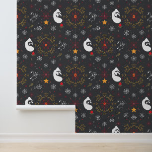 Whimsical Christmas Snowflake Design Wallpaper