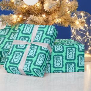 Whimsical Christmas Snowman Cute Bright Holiday Wrapping Paper