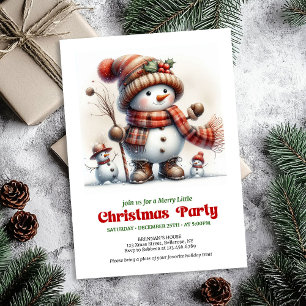 Whimsical Christmas snowman invite kids fun DL