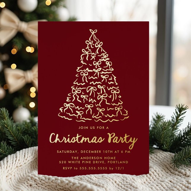 Whimsical Christmas Tree Bows Cranberry Holiday (Creator Uploaded)