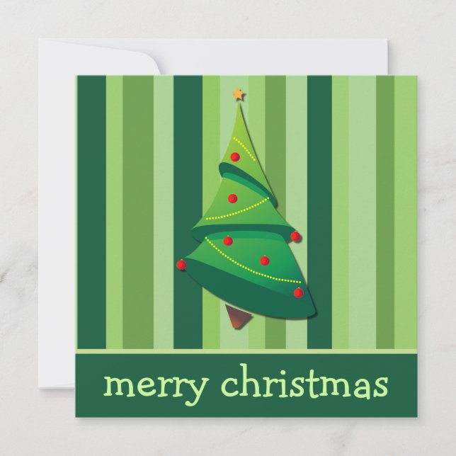 Whimsical Christmas Tree Flat Cards (Front)