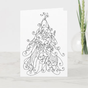 Whimsical Christmas Tree  Holiday Card