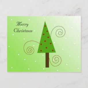 Whimsical Christmas Tree Holiday Postcard