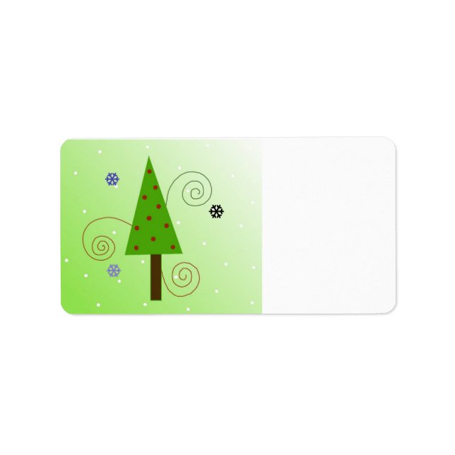 Whimsical Christmas Tree Label (Front)