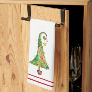 Whimsical Christmas Tree Tea Towel