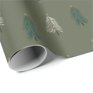 Whimsical Christmas Tree Wrapping Paper
