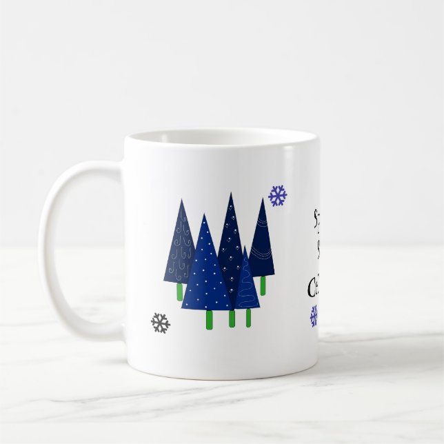 Whimsical Christmas Trees Coffee Mug (Left)