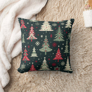 Whimsical Christmas Trees Cushion