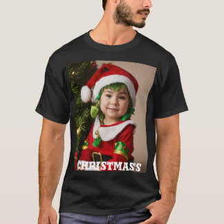 Whimsical Christmas Watercolor T-Shirt on Black