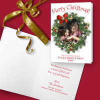 Whimsical Christmas Wreath Photo Frame