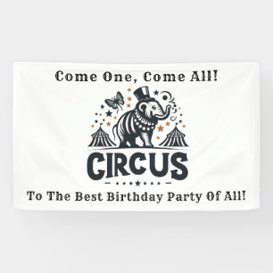 Whimsical Circus Birthday Party Banner
