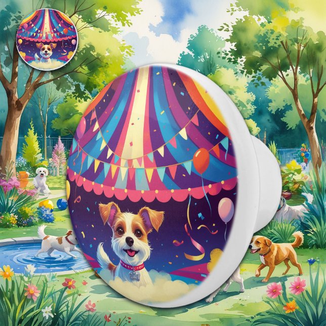 Whimsical Circus Dog  Ceramic Knob (Creator Uploaded)
