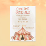 Whimsical Circus First Birthday Invitation<br><div class="desc">Celebrate their first birthday with a magical circus party! Watercolor elements give these invites a whimsical fun feeling. Find matching items in this collection.</div>
