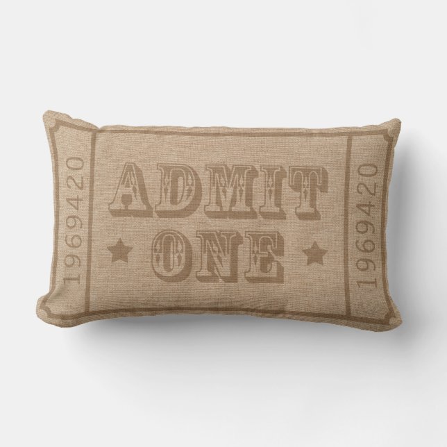 Whimsical Circus Theatre Ticket Admit One Lumbar Cushion (Front)