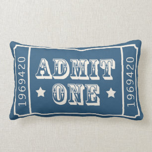 Whimsical Circus Theatre Ticket Admit One Lumbar Cushion