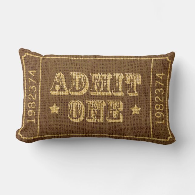 Whimsical Circus Theatre Ticket Admit One Lumbar Cushion (Front)