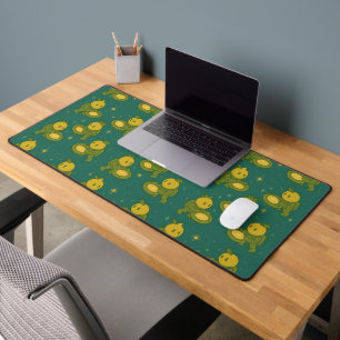 Whimsical Citrus Astronaut Mixing Galactic Tunes Desk Mat