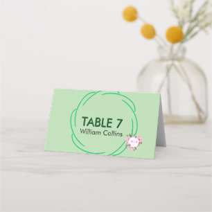 Whimsical Citrus green & flower Wedding   Place Card