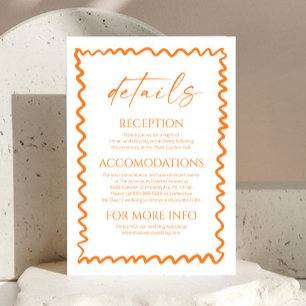 Whimsical Citrus Orange Wedding Details Enclosure Card