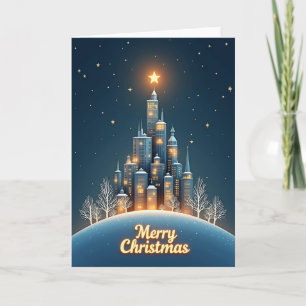 Whimsical City Christmas Card