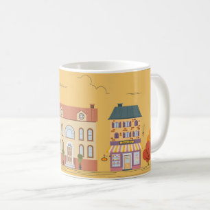 Whimsical City Street Mug Bakery & Boutique Scene