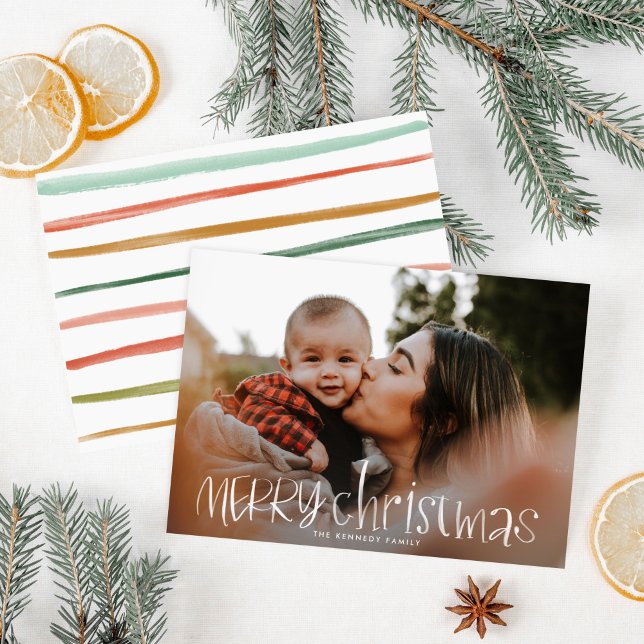 Whimsical Classic Merry Christmas Photo Holiday Card (Whimsical Classic Merry Christmas Photo Holiday Card)