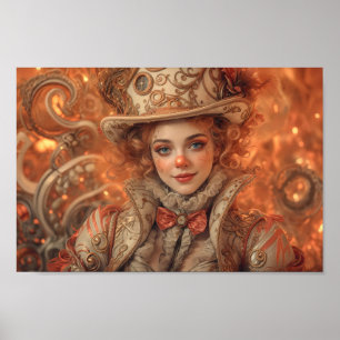 Whimsical Clockwork Carnival Muse Poster