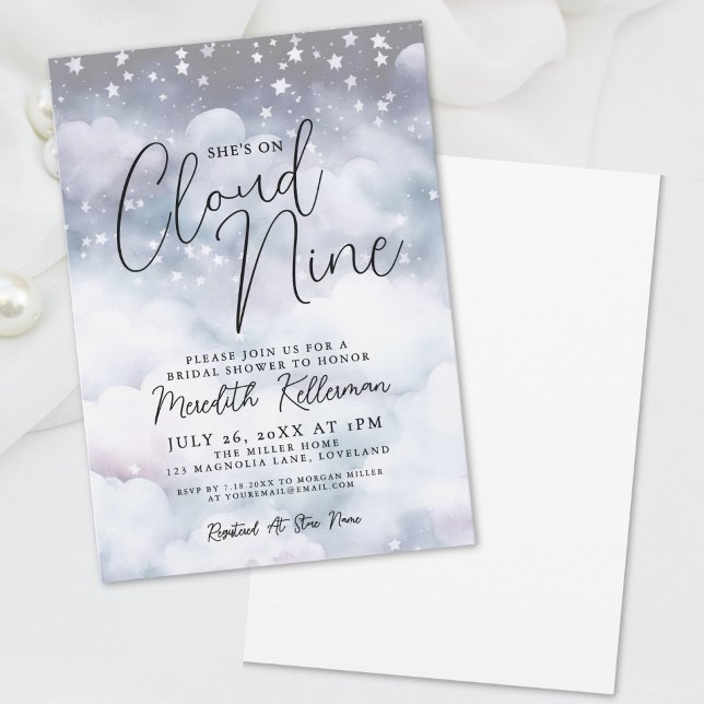 Whimsical Cloud Bridal Shower Invitation (Whimsical Cloud Bridal Shower Invitation)