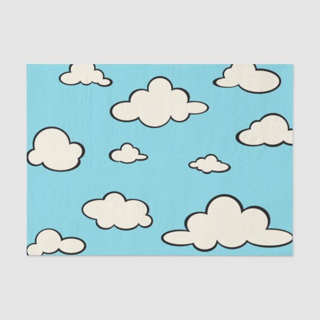 WHIMSICAL CLOUD PATTERN TISSUE PAPER (Front)
