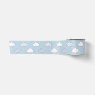 Whimsical Cloud Star Dreamy Celestial Satin Ribbon