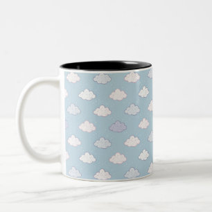 Whimsical Cloud Star Dreamy Celestial Two-Tone Coffee Mug