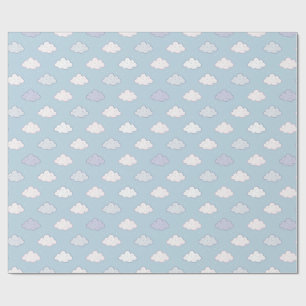 Whimsical Cloud Star Dreamy Celestial Wrapping Paper