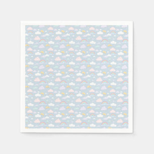 Whimsical Clouds and Rainbows Napkin