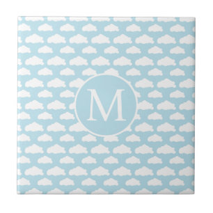 Whimsical Clouds Pattern Ceramic Tile