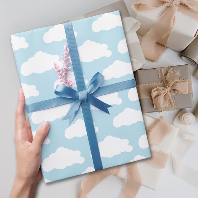 Whimsical Clouds Pattern  Wrapping Paper (Creator Uploaded)