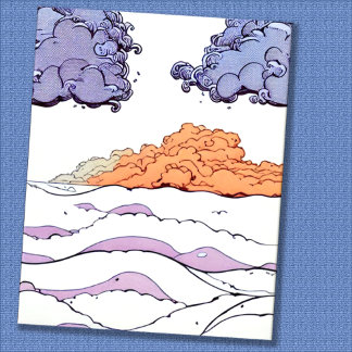 Whimsical Clouds, Sea & Waves  Fleece Blanket