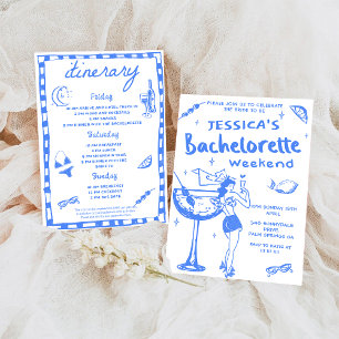 Whimsical Cocktail Bachelorette Beach Party Invitation