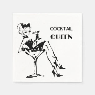 Whimsical Cocktail Queen - Glam Party Vibe Napkin