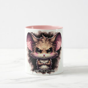 Whimsical Coffee Mug with Angry Mouse