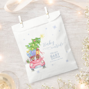 Whimsical Cold Outside Reindeer Bear Baby Shower Favour Bag