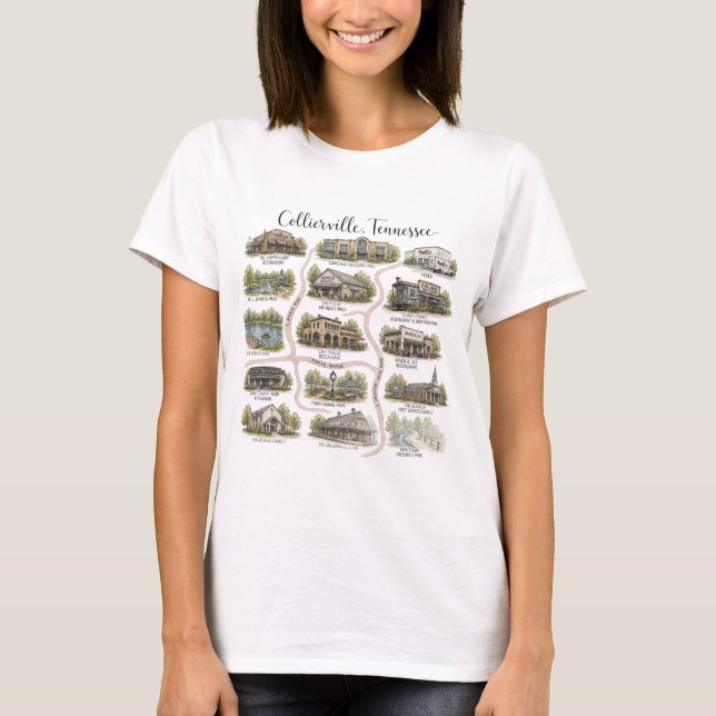 Whimsical Collierville TN T-Shirt (Front)