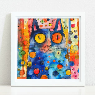 WHIMSICAL COLORFUL CAT POSTER