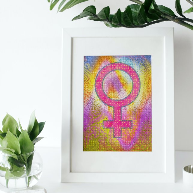 Whimsical Colorful Planet Venus Symbol   Poster (Creator Uploaded)