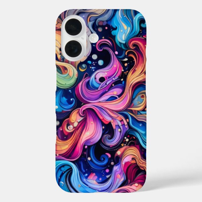 Whimsical Colour Waves – Serene Abstract Escape Case-Mate iPhone Case (Back)