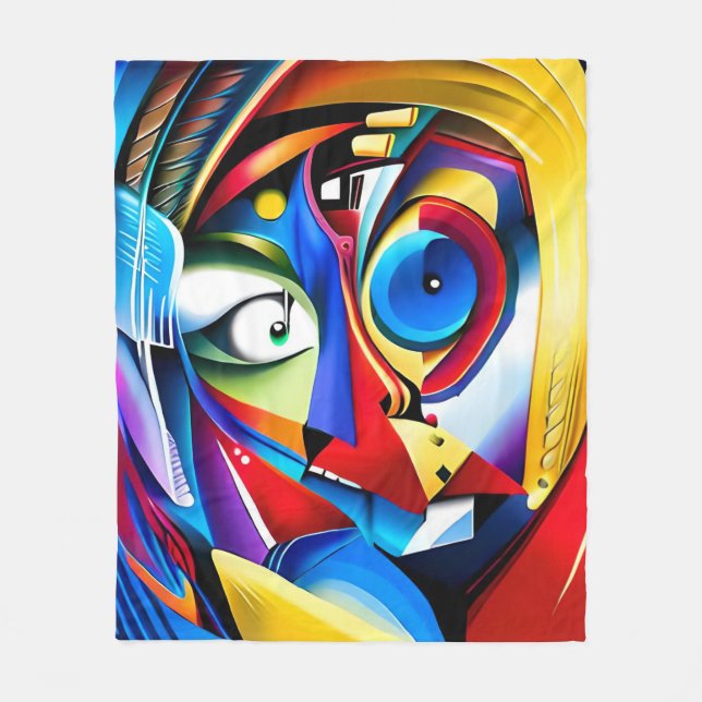 Whimsical Colourful Abstract ArtisticFleece Blanke Fleece Blanket (Front)