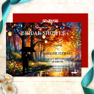 Whimsical Colourful Artistic Fall Bridal Shower Invitation
