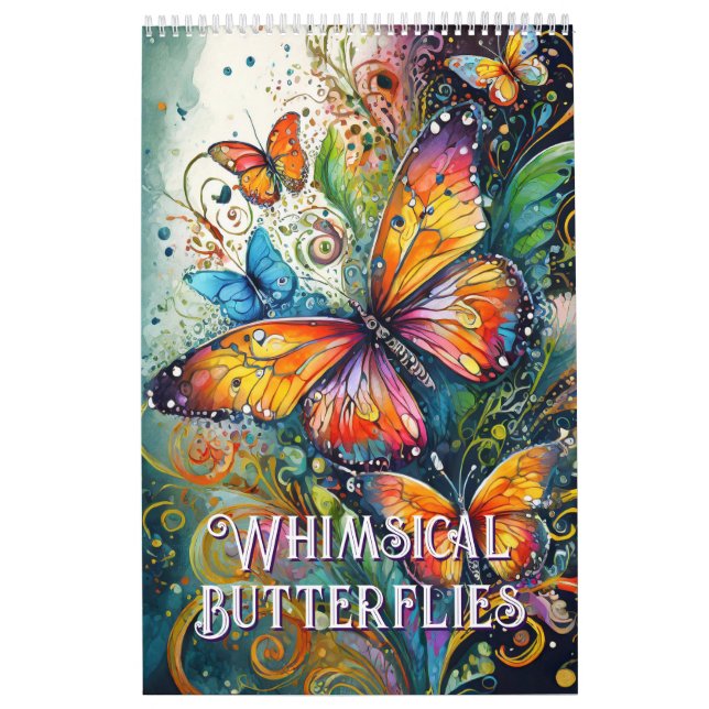 Whimsical colourful butterflies calendar (Cover)