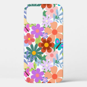 Whimsical Colourful Floral Pattern iPhone 12 Pro Case