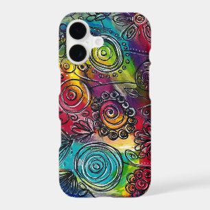 Whimsical Colourful Flower Garden Original Artwork