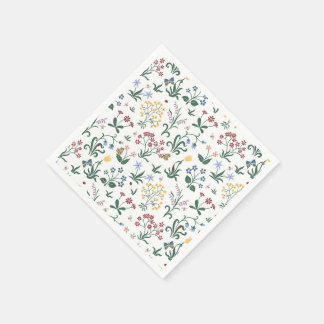 Whimsical Colourful Flowers Wedding Napkin